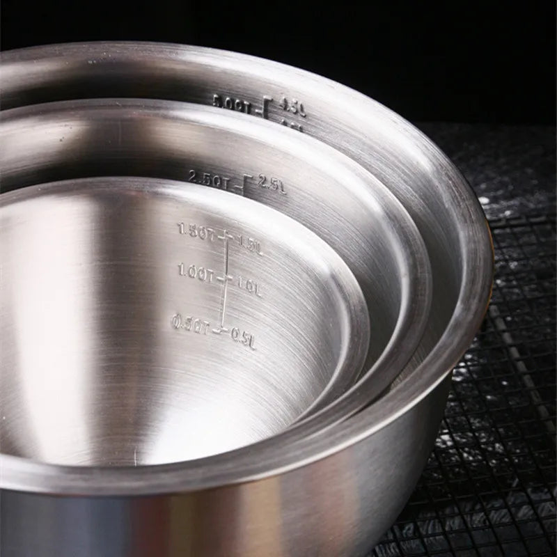 Stainless Steel Mixing Bowls with In-Bowl Measurements