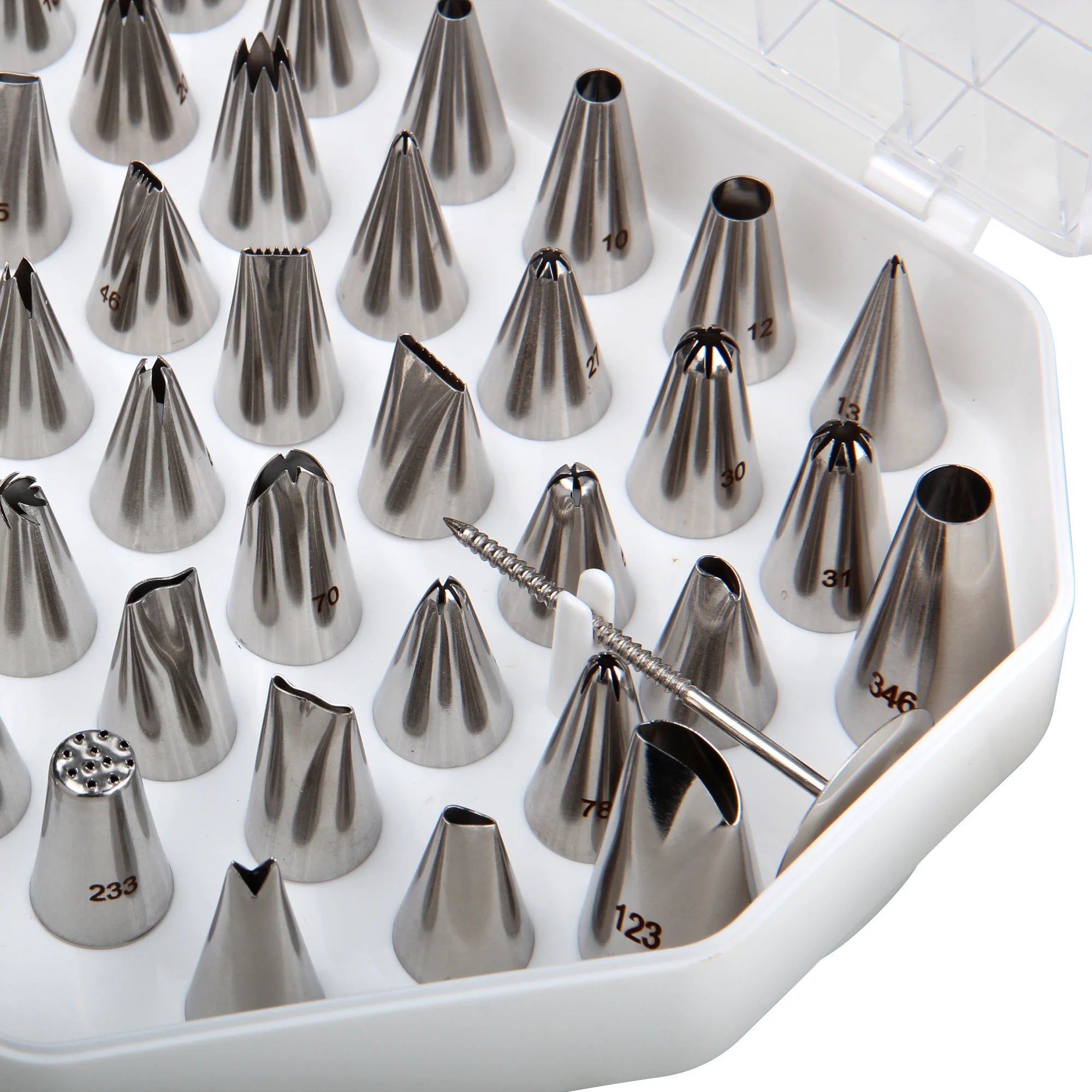 Free Shipping 55pcs Stainless Steel 304 Cake Icing Frosting Tips DIY Decoration Cupcake Piping Nozzles Set