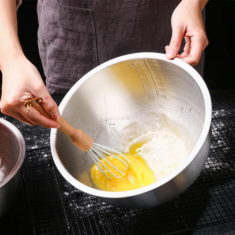 Stainless Steel Mixing Bowls with In-Bowl Measurements